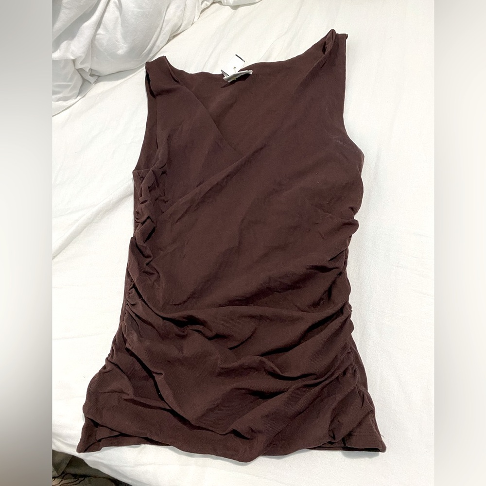 90s business casual brown tank top